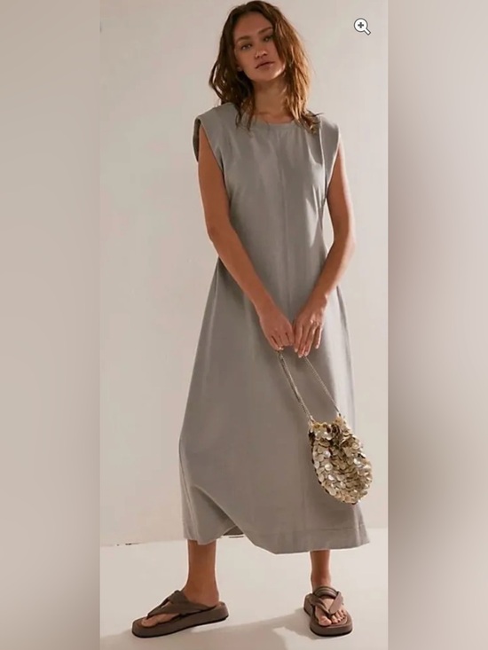 FP Beach Dresses & Skirts - Free People Beach "Simone" Midi Dress in Gray Minimalist Size XS